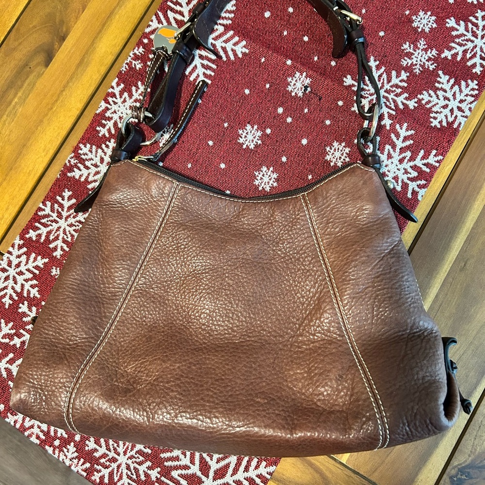 Dooney & Bourke Rich Brown Leather Shoulder Bag - Picture 3 of 9